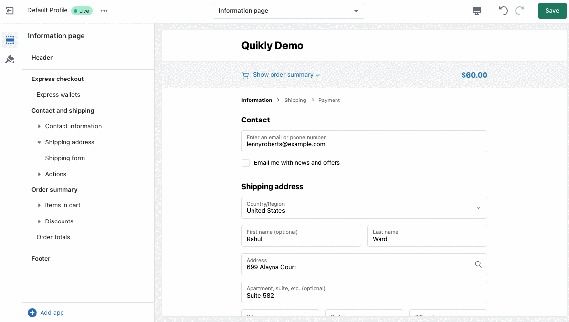 enable checkout ui